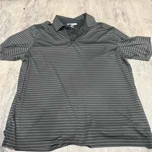 Greg Norman Collection Gray Striped Polo Shirt